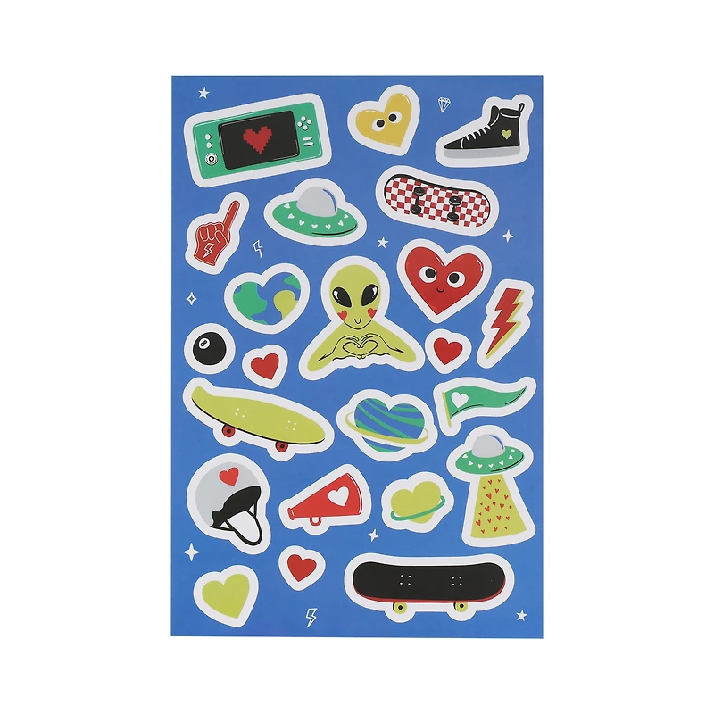 Autocollant bleu, papier, 3 ans et plus, multicolore