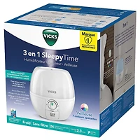 Vicks VUL500C 3-in-1 SleepyTimeᵀᴹ Ultrasonic Humidifier Diffuser Night-Light, 7 Night-Light Colours
