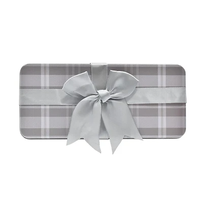 HOLIDAY TIME BOW SQUARE TIN SMALL