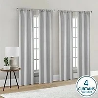 Mainstays 4 of a Kind Blackout Window Curtains Panels, Set of 4, White, 28" W x 84" L