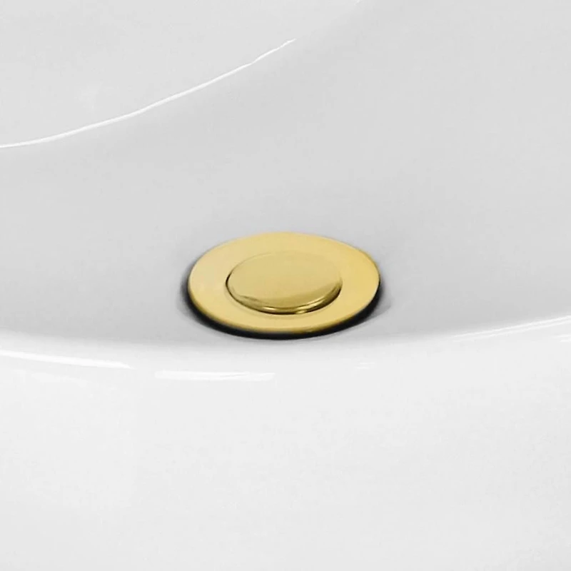 American Imaginations -in. W Above Counter White Bathroom Vessel Sink Set For 1 Hole Center Faucet AI