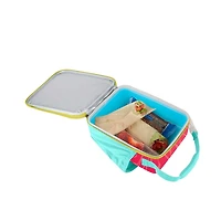 Thermos Kids Upright Reusable Lunch Box with Liner, Pink, Side Pocket, 100% PVC Free