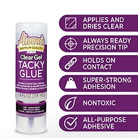 Aleene's ClearGel Tacky Glue Premium All Purpose Adhesive 4 fl. Oz., Glue for Crafts in Always Ready Bottle, Nontoxic, Applies and Dries Clear