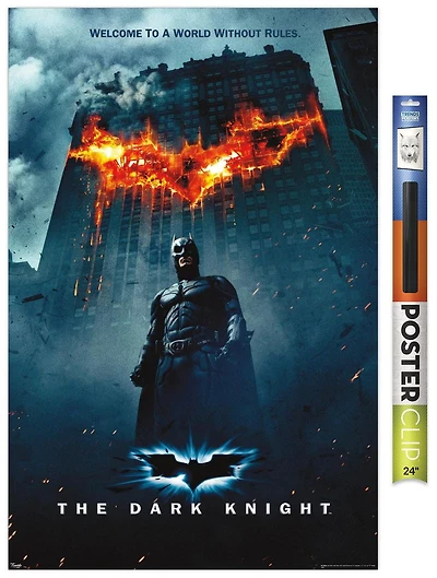 DC Comics Movie - The Dark Knight - Batman Logo on Fire One Sheet Wall Poster