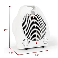BLACK+DECKER Chauffage d'appoint pour bureau, bureau à domicile et bureau portable, chauffage personnel avec 3 réglages, chauffage de bureau avec thermostat réglable, blanc