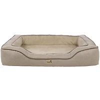TrustyPup Bolstered Bliss Lit pour chiens et chats, panier tissé marron chiné Grand, 36x26x6 Grand, 36x26x6