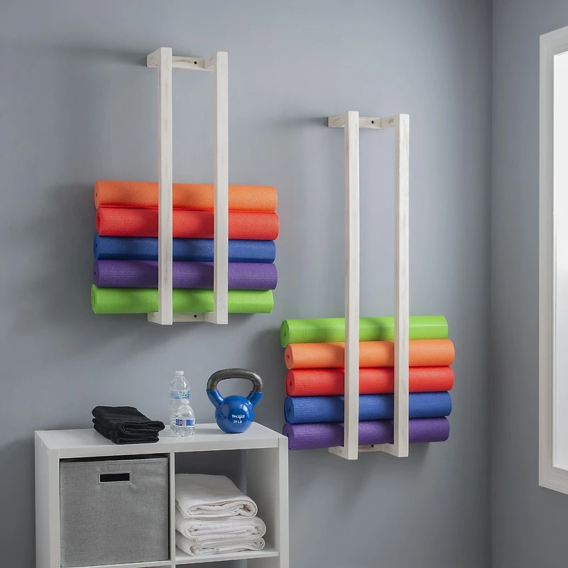 Porte-serviettes en bois Shelby, Blanc (Paquet de 2)