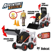 Ensemble de jeu Chargeur Bobcat roue libre Adventure Force avec figurine articulée et accessoires (5 pièces)