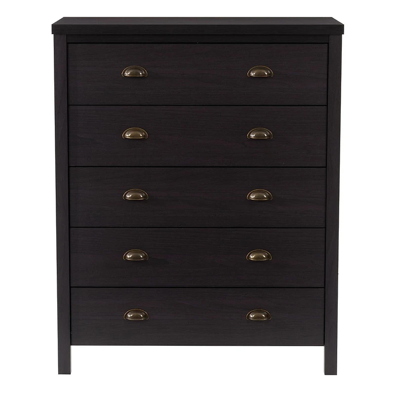 Commode haute pour adulte CorLiving Boston moderne en bois d'ingénierie à 5 tiroirs avec tiroirs emboîtables