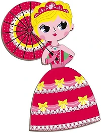 Janod - Magnetic Princess Educational Game - 55 Magnets & 7 Cards - Create Scenes - FSC® Certified & Safe Material - Ages 3+ - J02725