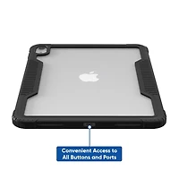 Onn. Slim Rugged Tablet Case for iPad (A16), iPad (10th generation) - Black/Clear, 6 ft. Drop Protection