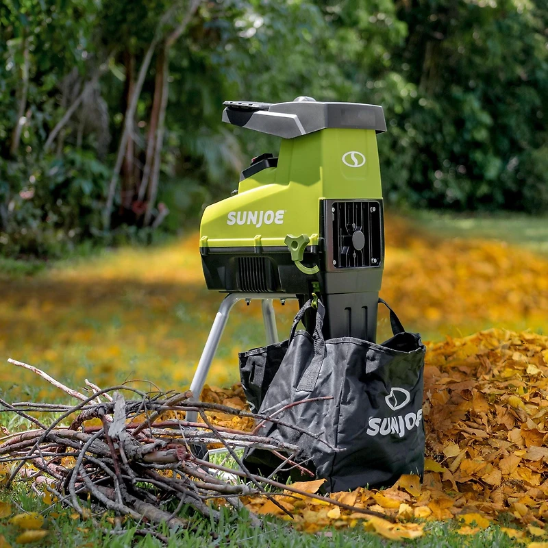 Sun Joe CJ603E 1.7 Inch Cutting Diameter Electric Silent Wood Chipper/Shredder, 15-Amp