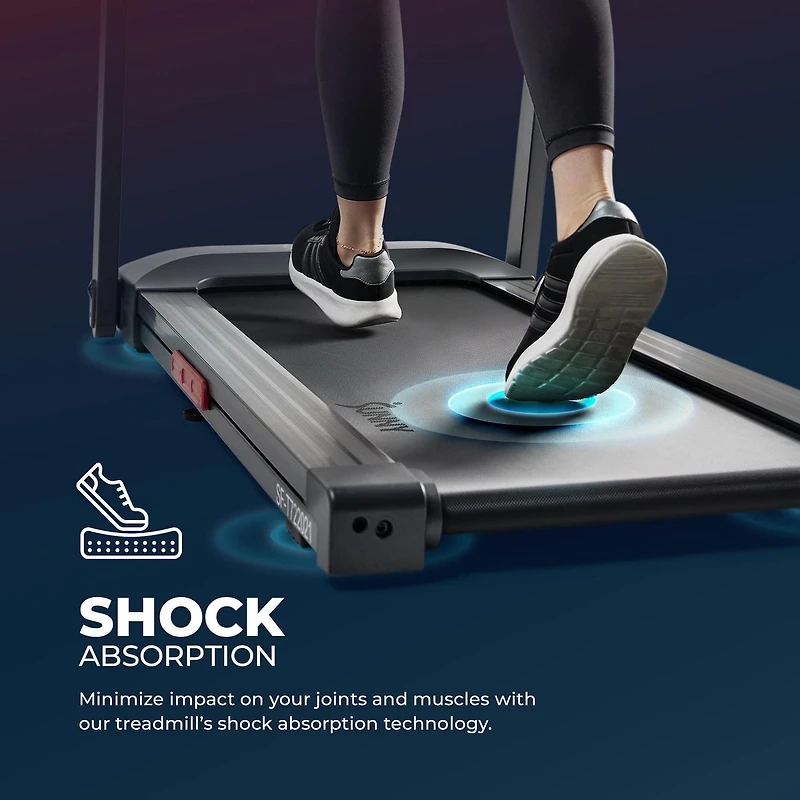 Sunny Health & Fitness Interactive Slim Folding Treadmill with Advanced Brushless Technology, Enhanced Stabilization, Exclusive SunnyFit App Bluetooth Connectivity