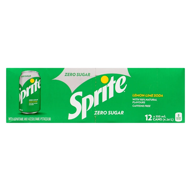 Sprite Zero Fridge Pack Cans, 355 mL, 12 Pack, 12 x 355 mL