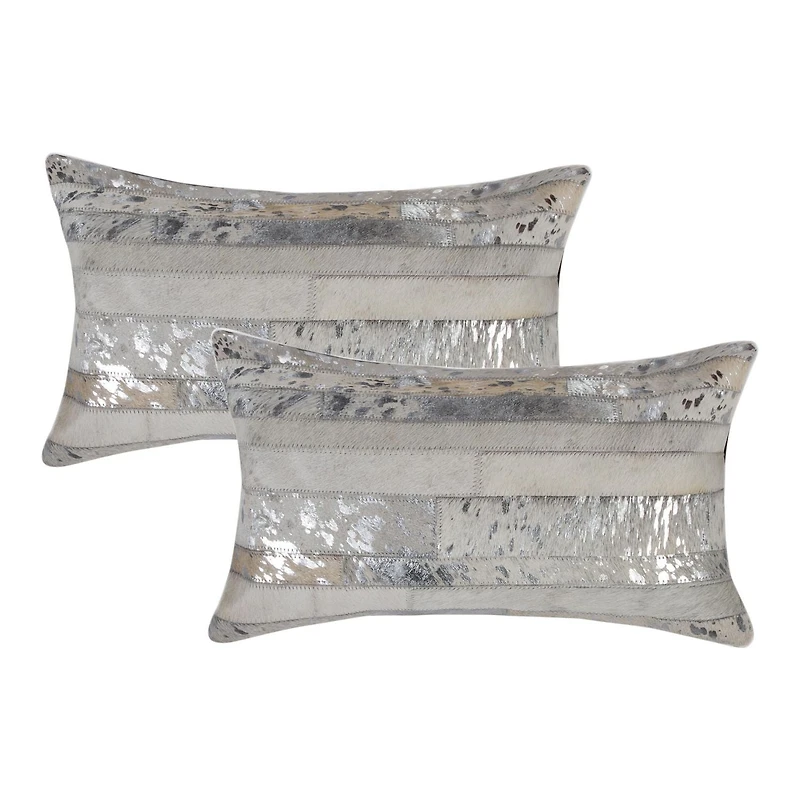 COUSSINS TORINO MADRID EN PEAU DE VACHE 12"X20" 2 PQT