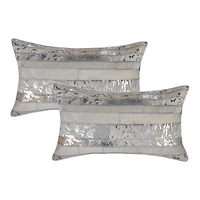 COUSSINS TORINO MADRID EN PEAU DE VACHE 12"X20" 2 PQT