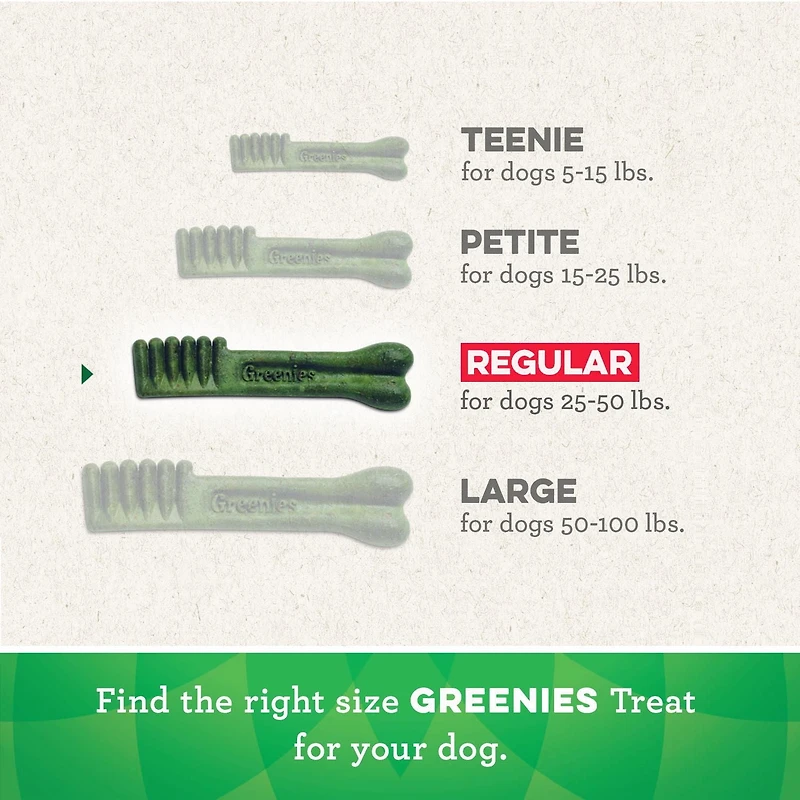 Gâteries dentaires naturelles pour chiens adultes Greenies Frais format MOYEN 12 Gâteries