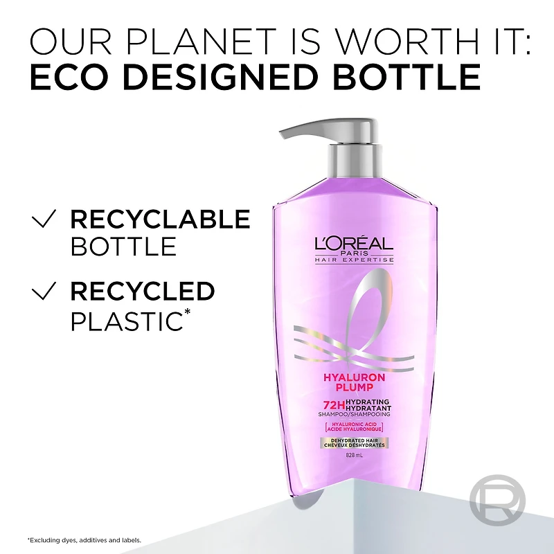 L'Oréal Paris Hyaluron Plump, Shampoing Hydratant, 828 ml Shampooing Hydratant, 828ml
