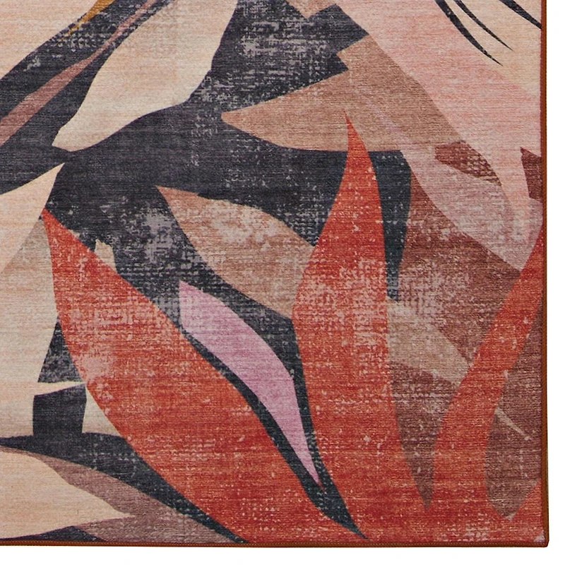 Outdoor Washable Seagrove Orange & Cream 7' x 9' Area Rug