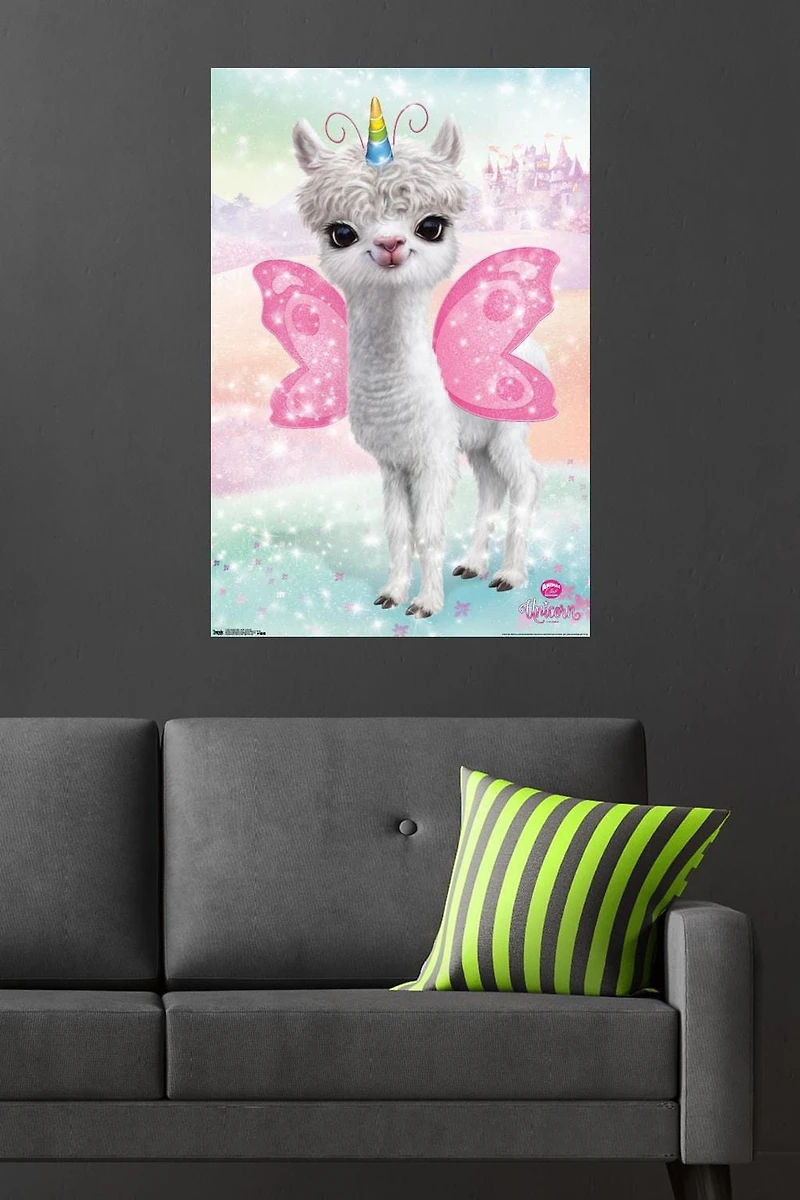 Animal Club - Lama Unicorn Wall Poster, 22.375" x 34"