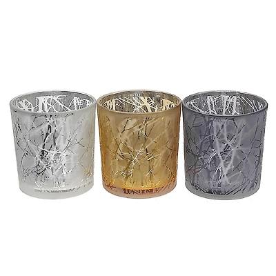 Porte-Verre Photophore (Craquelé) (Asstd) - Set of 3