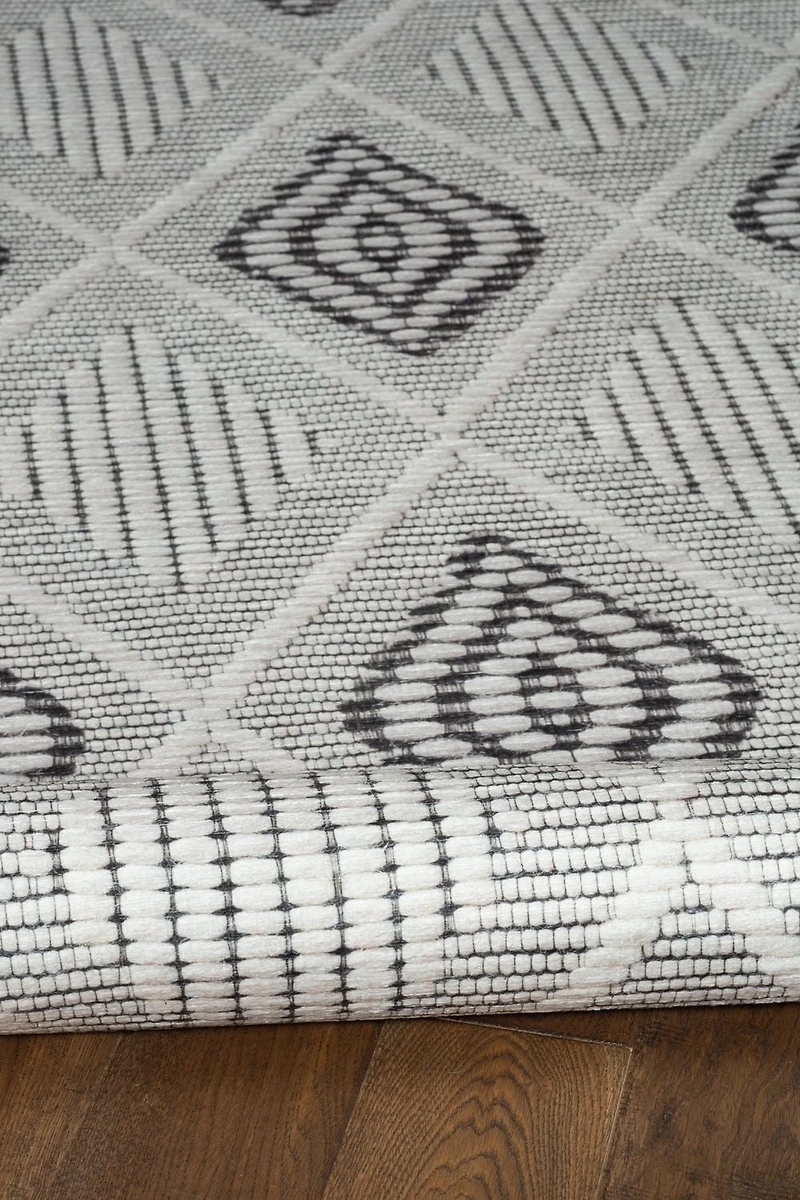 Tapis d'appoint Mirage Marko crème et gris de 3 pi x 5 pi