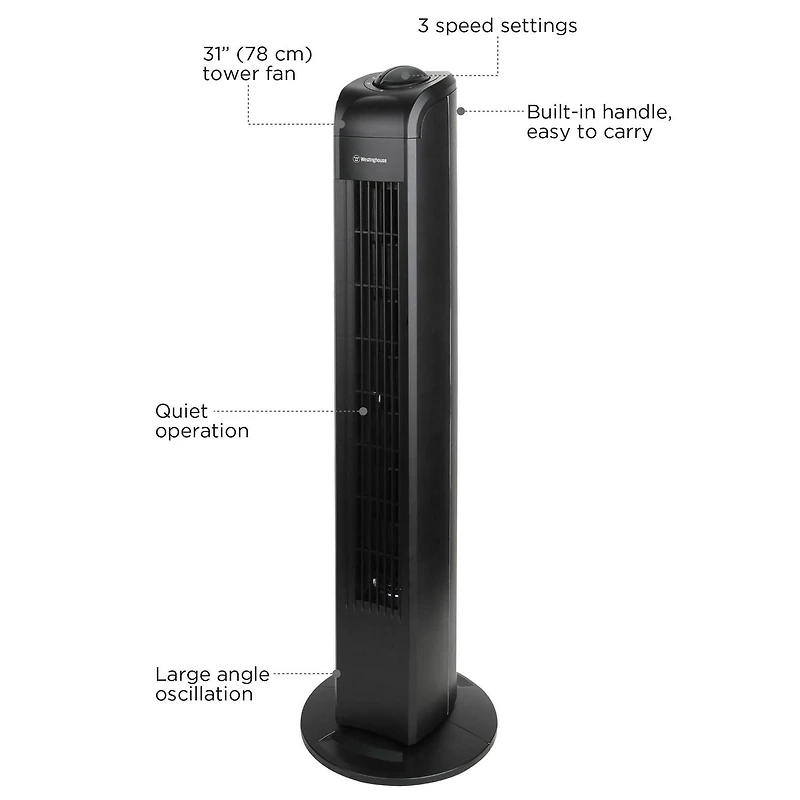 WESTINGHOUSE 31" OSCILLATING TOWER FAN