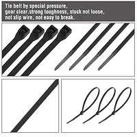WorkPro Attaches de câble à double verrouillage de 8 pouces, 45 lb, noires, 100 pièces Nylon<br>Double verrouillage