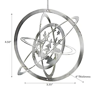 Christmas 3D Silver Metal Ornement Double Renne - Ensemble De 12