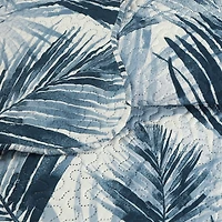 Marina Decoration Couvre-lit Pinsonic imprimé en relief, ensemble de couette d'été ultra doux avec taies d'oreiller, motif de feuilles bleues modernes