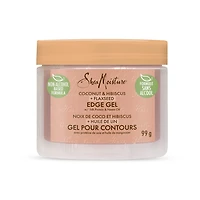 SheaMoisture  Edge Gel Paraben-Free Hair Styling Coconut & Hibiscus + Flaxseed with Coconut Oil, Silk Protein and Neem Oil, 99 g