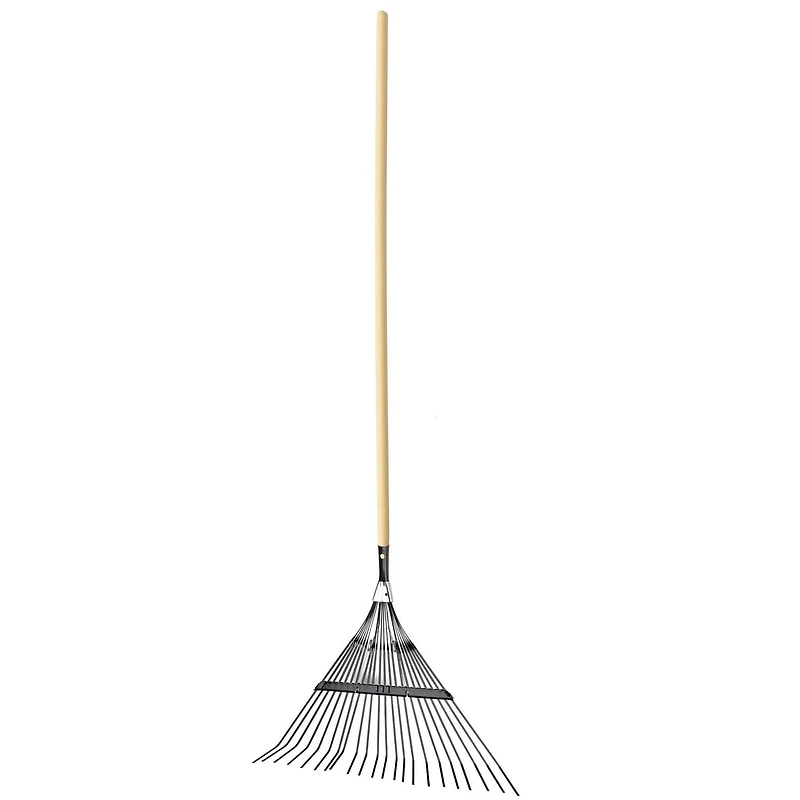 Expert Gardener Hardwood Handle 22-Tine Steel Leaf Rake, Quickly collect leaves