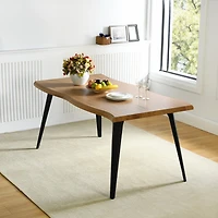 Bureau d'écriture Homy Casa avec bords naturels, idéal pour un espace de travail à domicile, couleur naturelle