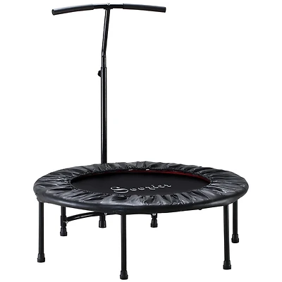 Mini Exercise Trampoline Rebounder Cardio Trainer Adjustable T-Bar Black