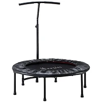 Mini Exercise Trampoline Rebounder Cardio Trainer Adjustable T-Bar Black