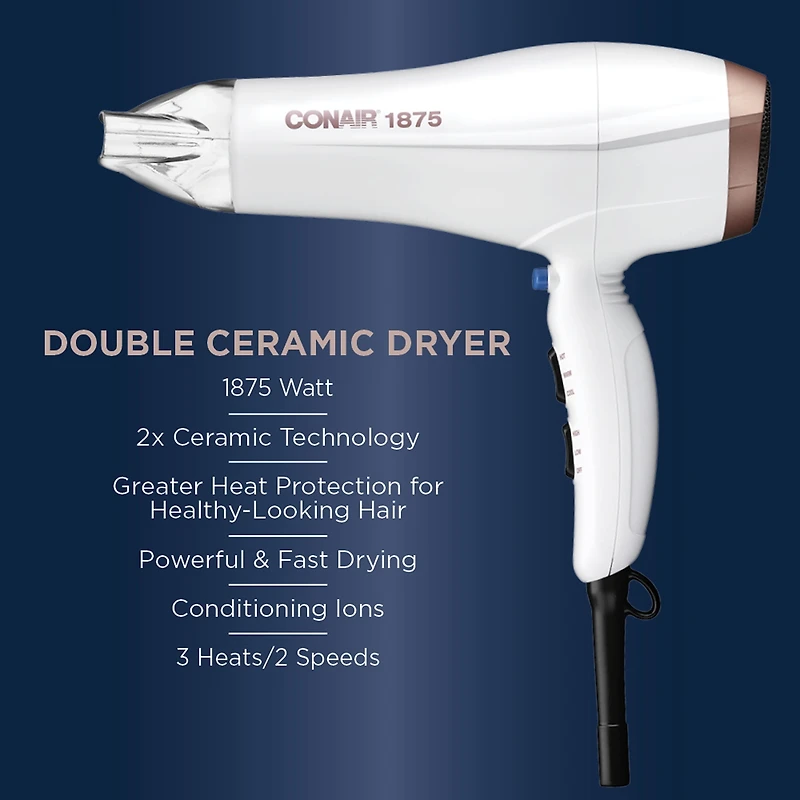 Double Ceramic by Conair 1875 Watt Hair Dryer