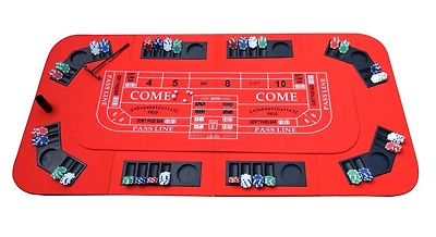 Table de casino portable sans limite 3-en-1 pour le poker, le blackjack et le craps