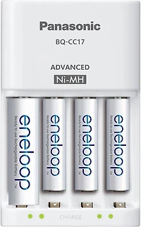 Panasonic Eneloop Lot de 4 chargeurs de batterie avec piles rechargeables AAA eneloop AAA 2100 cycles (Paquet de 4)