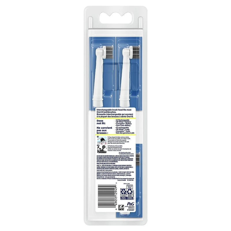 Brossettes de rechange pour brosse à dents électrique Oral-B Charbon 3 unités