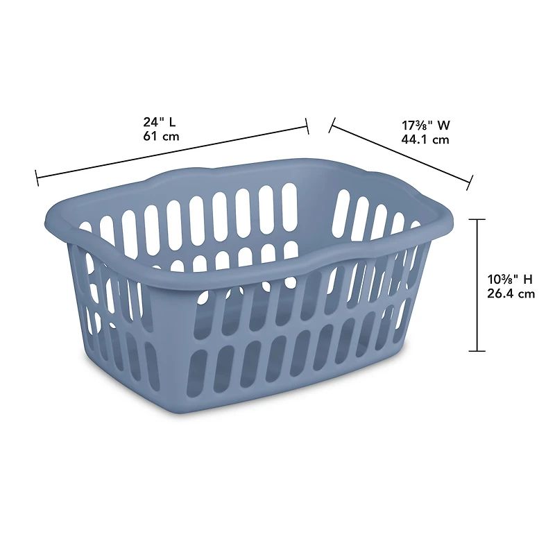 Sterilite 53 Liter Rectangular Laundry Basket Blue Moonlight