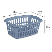 Sterilite 53 Liter Rectangular Laundry Basket Blue Moonlight