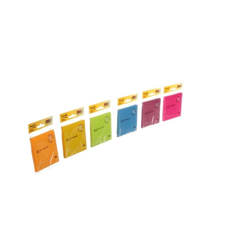 Feuillets Super Collants Post-it®, Ligné, Assorties