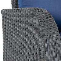 CorLiving Brisbane Rust-Resistant Wicker Left Arm Outdoor Patio Sectional Piece with Cushions