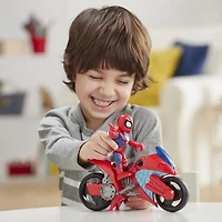Playskool Heroes Marvel Super Hero Adventures - Moto arachnéenne de Spider-Man, figurine de 12,5 cm avec moto