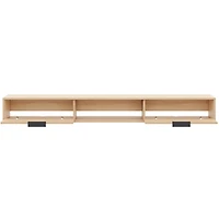Nexera Slim 72" Wall-Mounted TV Stand with 2 Cabinets, Natural Blonde Oak