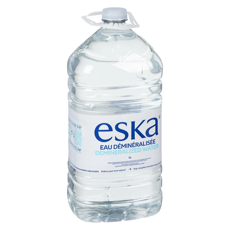 Eska Natural Spring Water 4L Bottle - Demineralized, Demineralized Natural Spring Water