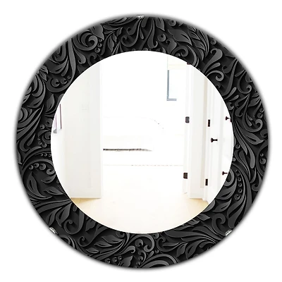 Designart 'Obsidian Impressions 10' Modern Mirror - Oval or Round Wall Mirror - 32x32