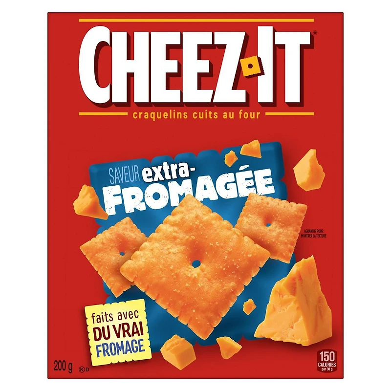 Les craquelins Cheez-It* Extra-fromagée Fabriqué avec du vrai fromage