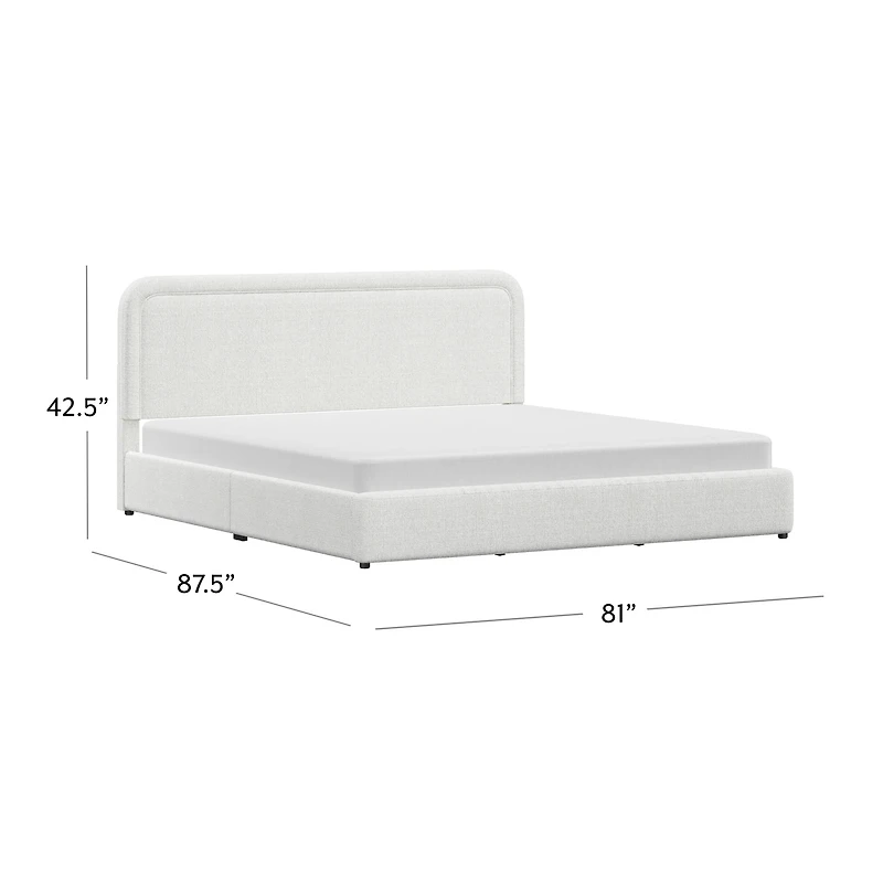 Better Homes & Gardens Juliet King Boucle Platform Bed, Ivory