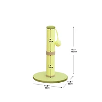Home4Cat 17.1" Tall Dual-Function Recycled Paper Cat Scratching Post, Green, Playful & eco-friendly scratcher